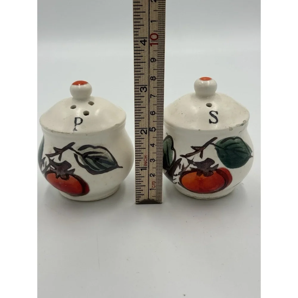 Vintage Salt and Pepper Shakers Tomato Vines Or Fruit